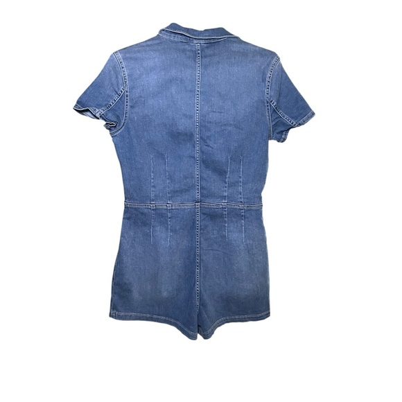 Free People CRVY Lennox Shortsuit Blue Denim Size 14 NWOT - Picture 3 of 3